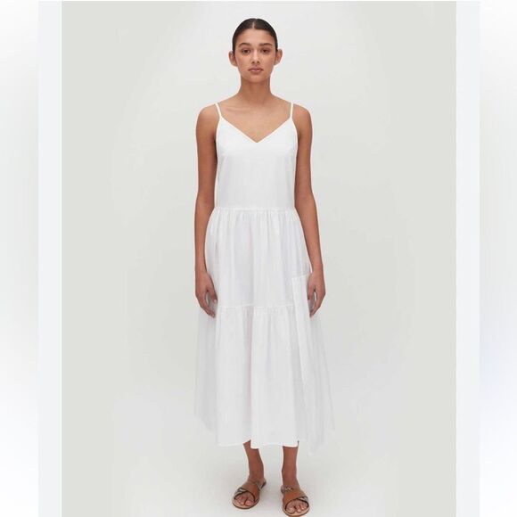 Cuyana organic cotton poplin midi dress size medium, nwt - Picture 2 of 10